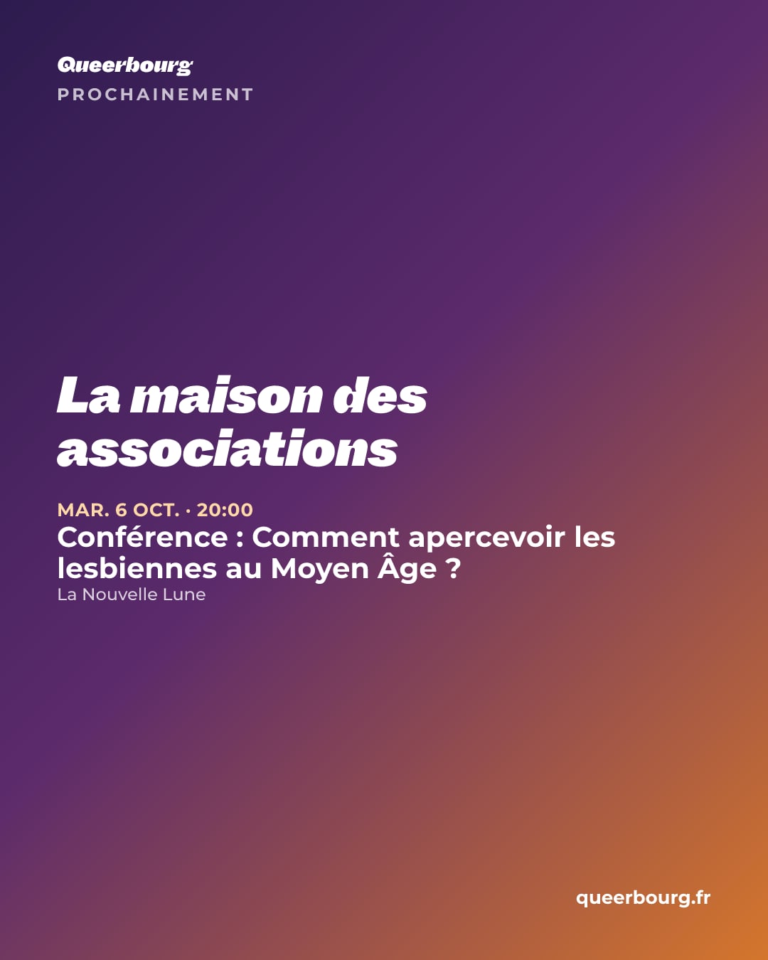 Visuel des prochaines dates de La maison des associations