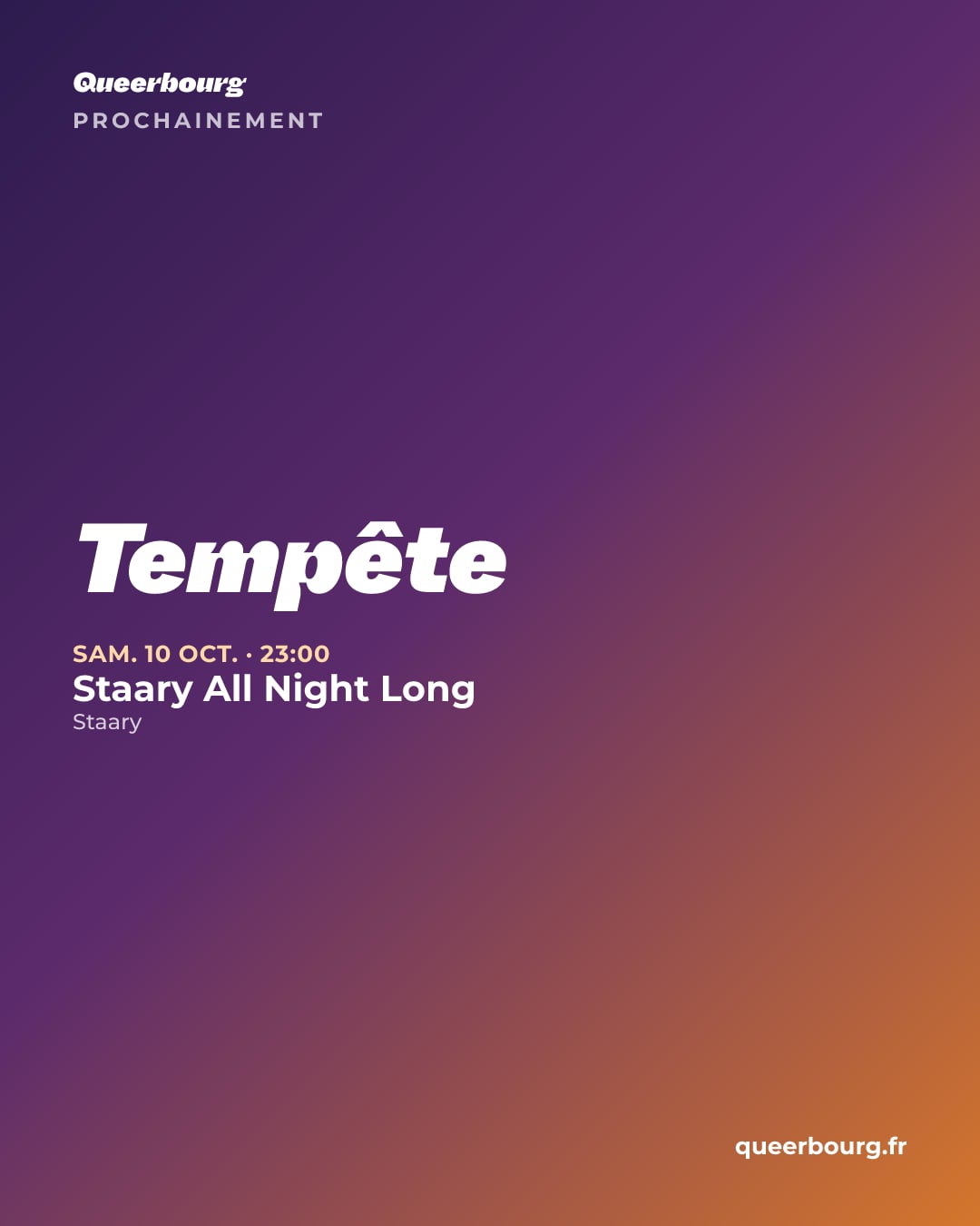 Visuel des prochaines dates de Tempête